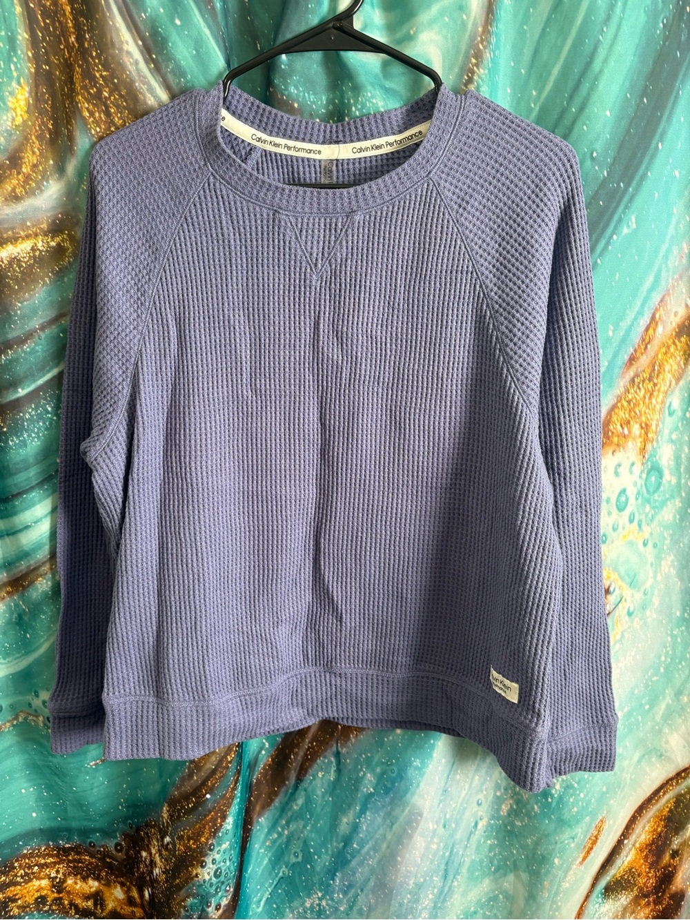 Calvin Klein Performance Purple Waffle-Knit Top